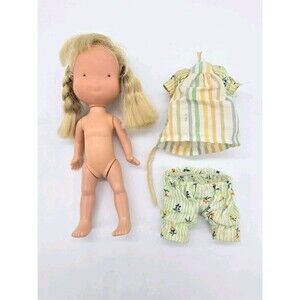 Vintage Holly Hobbie 1976 H1 K.T.C. AGC Girl Doll Made in Taiwan With Clothes